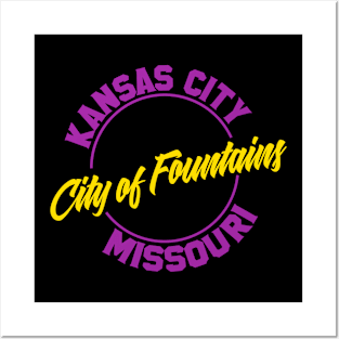 Kansas City - Purple City Of Fountains Posters and Art